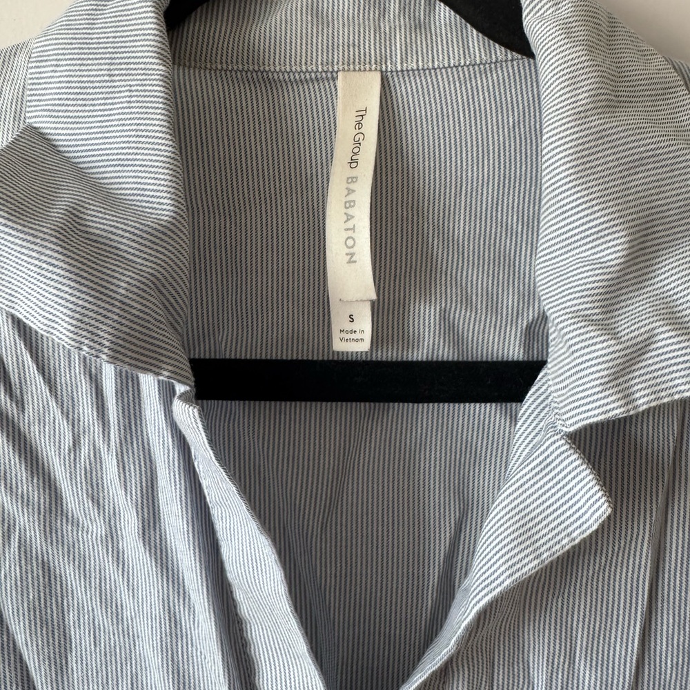 Babaton Blue and White Striped Blouse